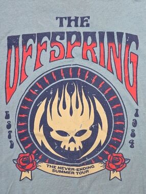 The Offspring 'The Never Ending Summer Tour' Offical Band Merch Tee Shirt Sz XXL